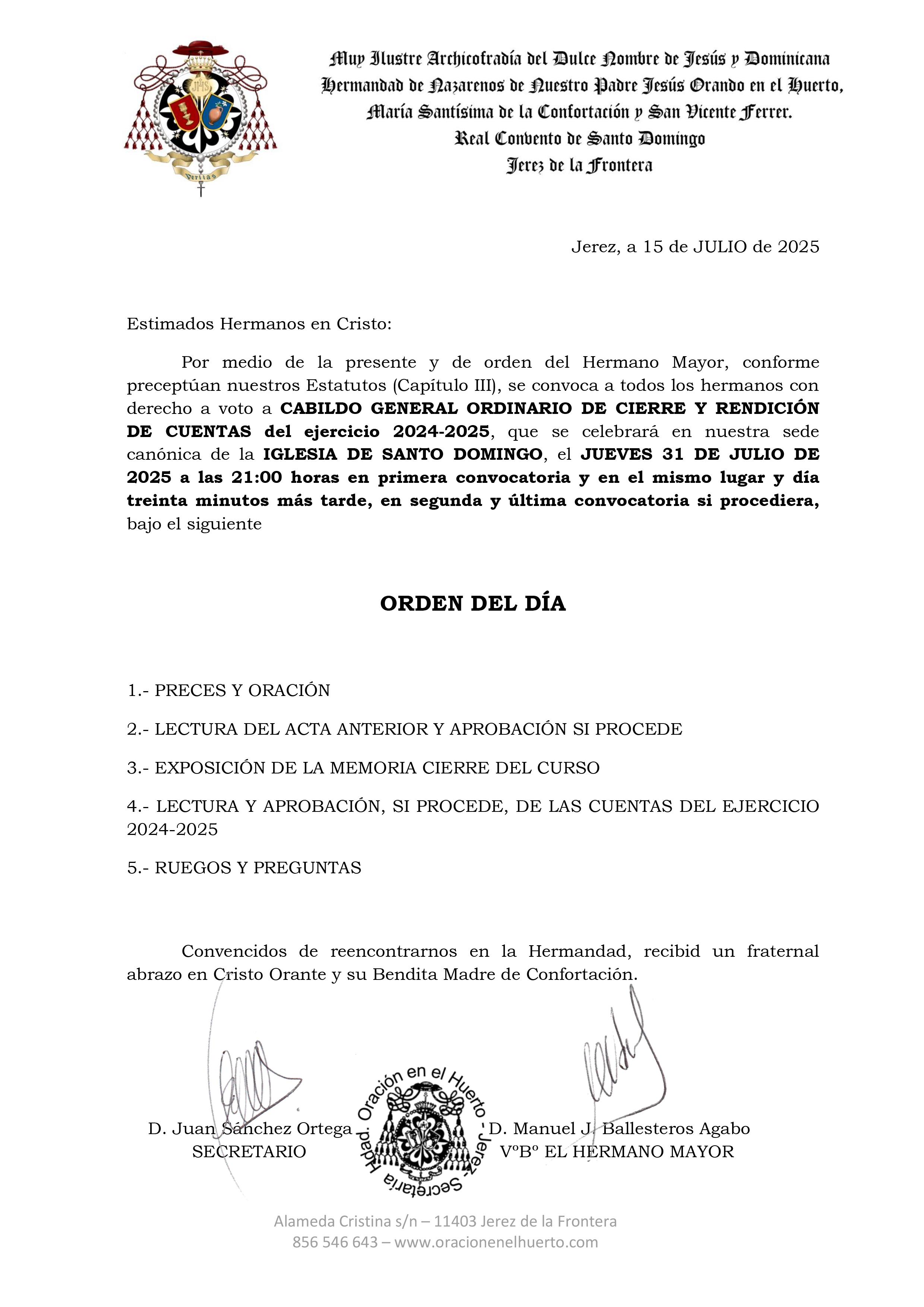 Cabildo de Cierre 2024/25
